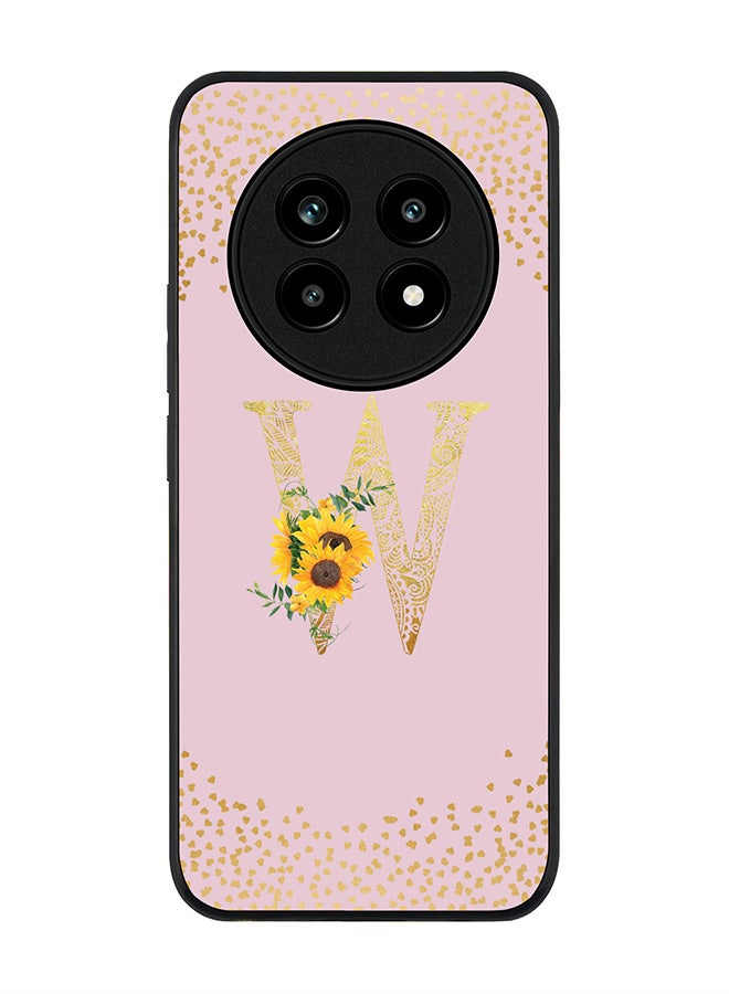 For Realme 13 Pro / 13 Pro+ Case,Slim fit Camera Protection, Shockproof Thin Phone cover  - Custom Floral Monogram - W  (Pink )